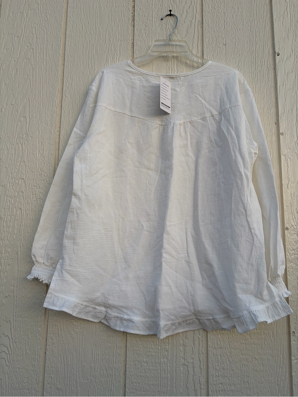 Fashion White Ruffled Hem Long Sleeve Blouse Women’s Size S - Picture 10 of 14